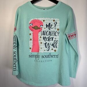 Simply Southern Graphic shirt‎ Ostrich Sarcastic Never Y'all Small